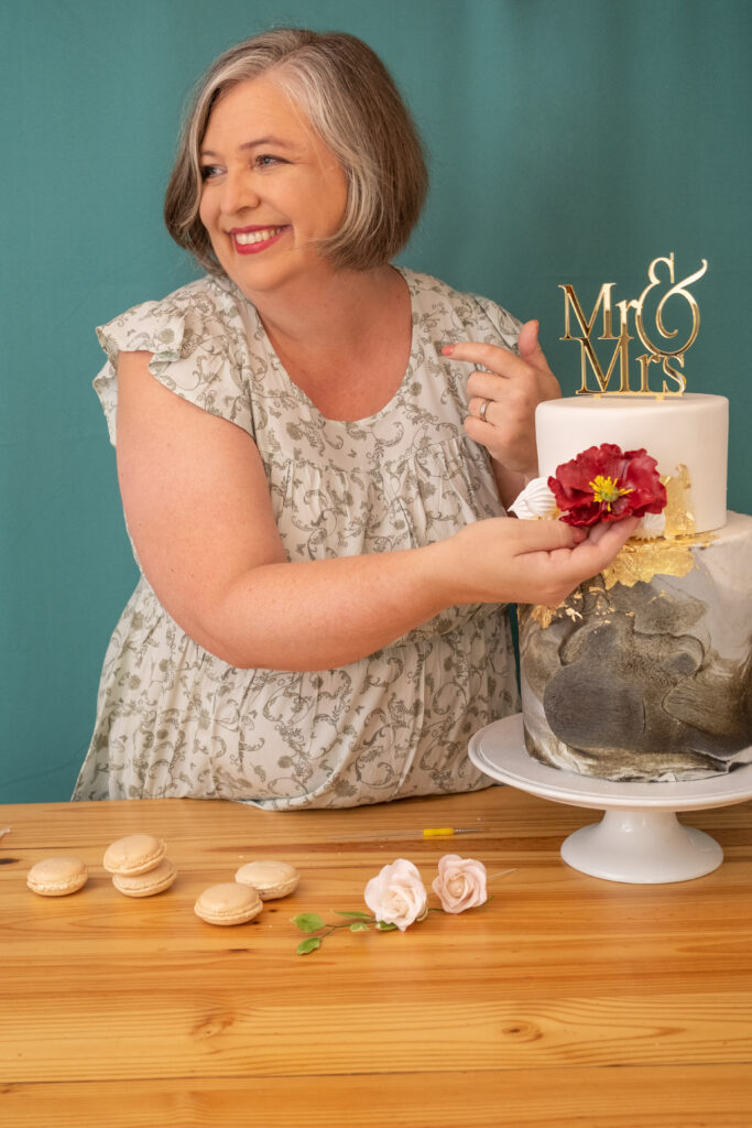Julie with a Wedding cake