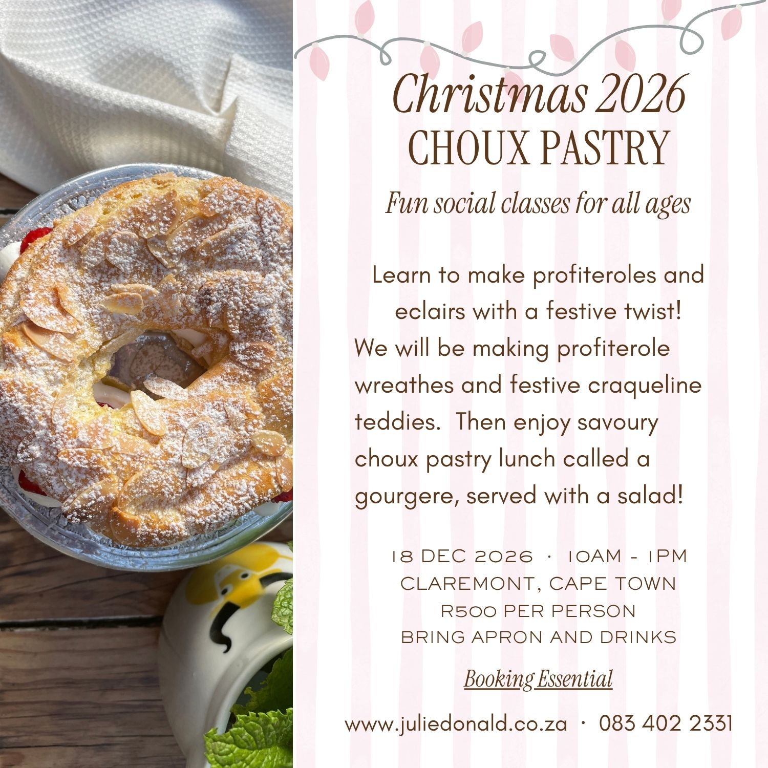 Choux pastry, eclairs and profiteroles